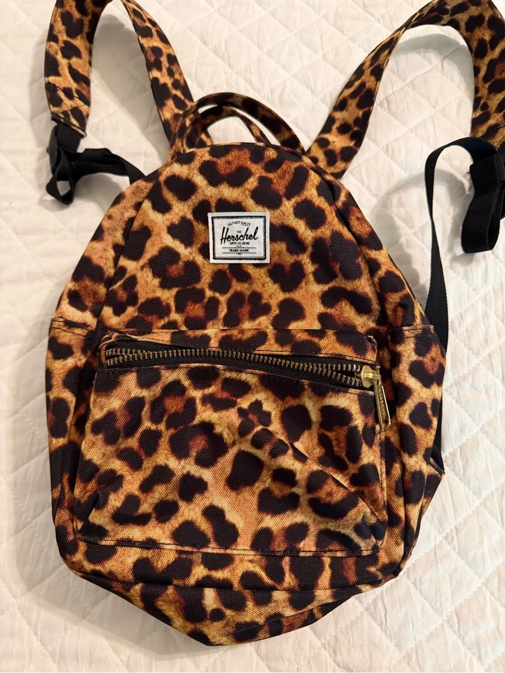 Herschel Supply Company Leopard Print Mini Backpack in Brown and Black